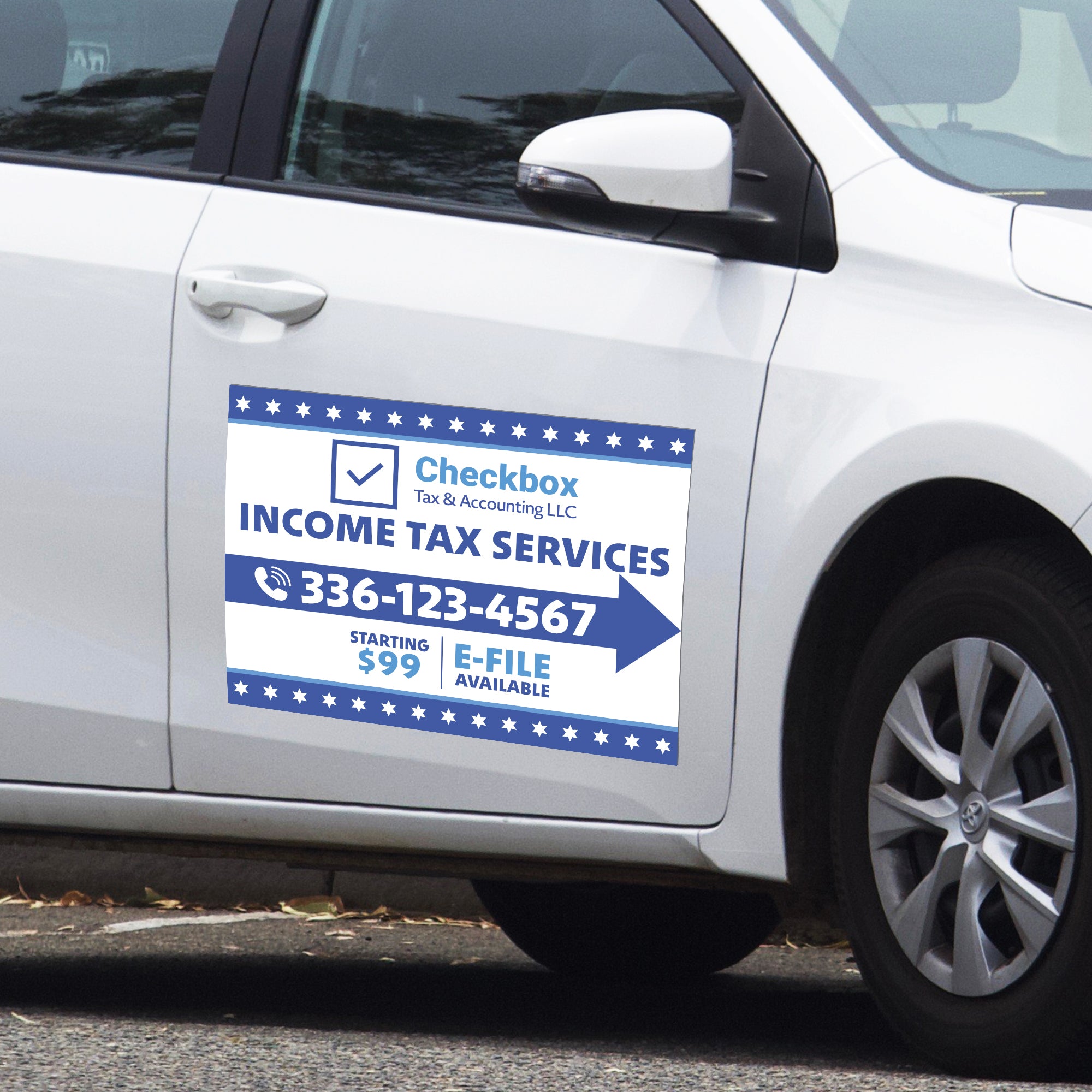 Income Tax Service Magnetic Sign | Vehicle Magnetic Signs for Advertising and Promotion