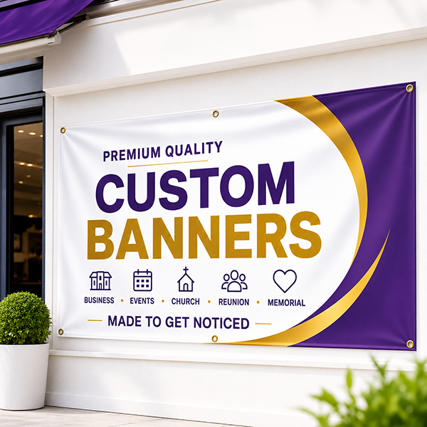 Custom vinyl banner by Miracle Prints