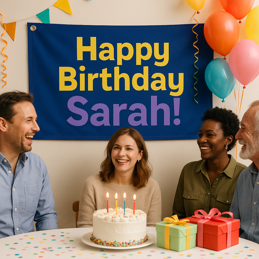 Custom Vinyl Banner – Personalized for Birthdays, Business, Events & Family Reunions – 13 oz Outdoor Vinyl, Free US Shipping – Miracle Prints NC
