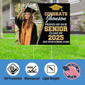 Graduation yard sign with H-Stake,  Lawn Signs, Class of 2025, College Graduation, High School Graduation, Graduation yard sign