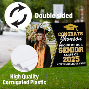 Graduation yard sign with H-Stake,  Lawn Signs, Class of 2025, College Graduation, High School Graduation, Graduation yard sign