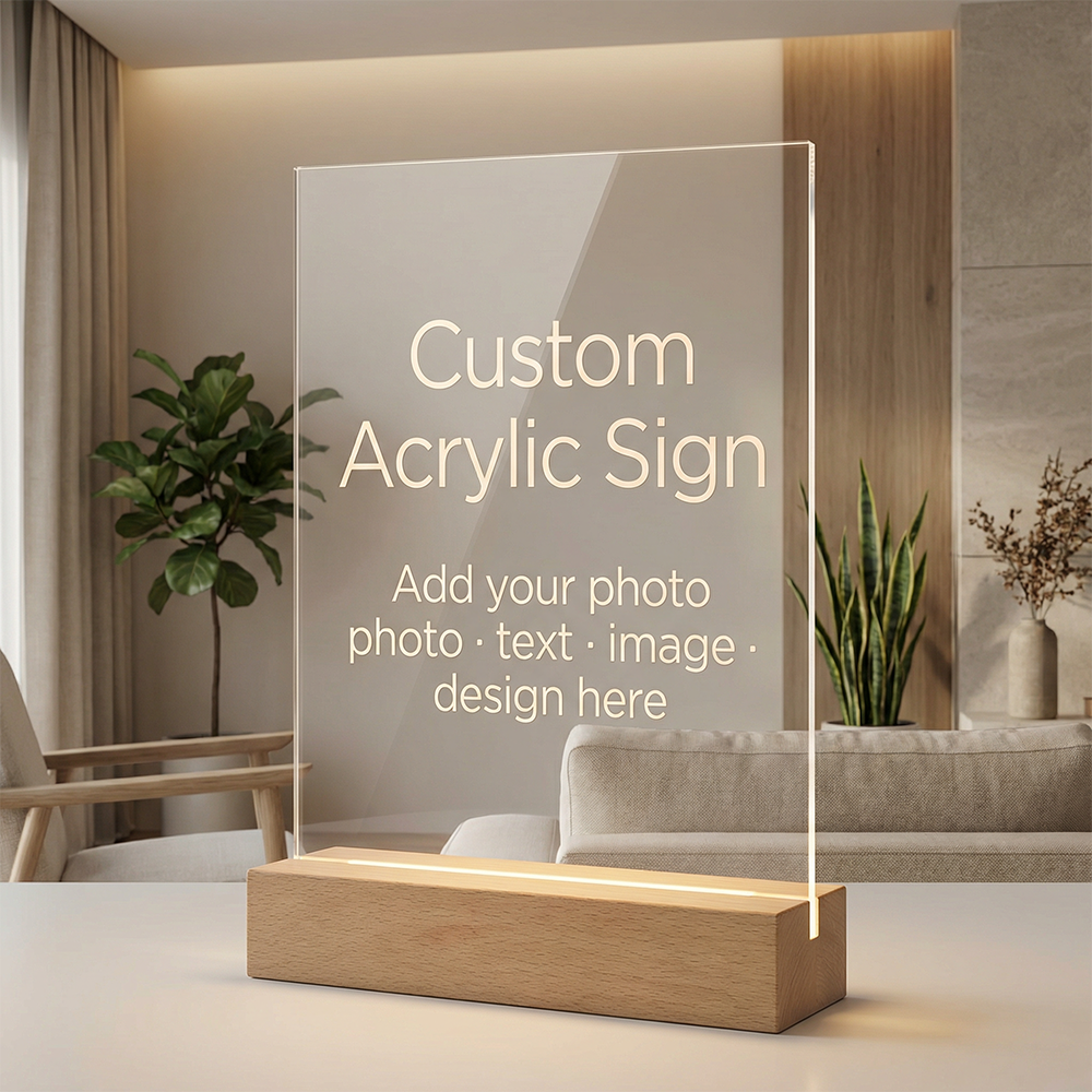 Custom Acrylic LED Sign — Personalized Photo, Logo or Memorial Plaque