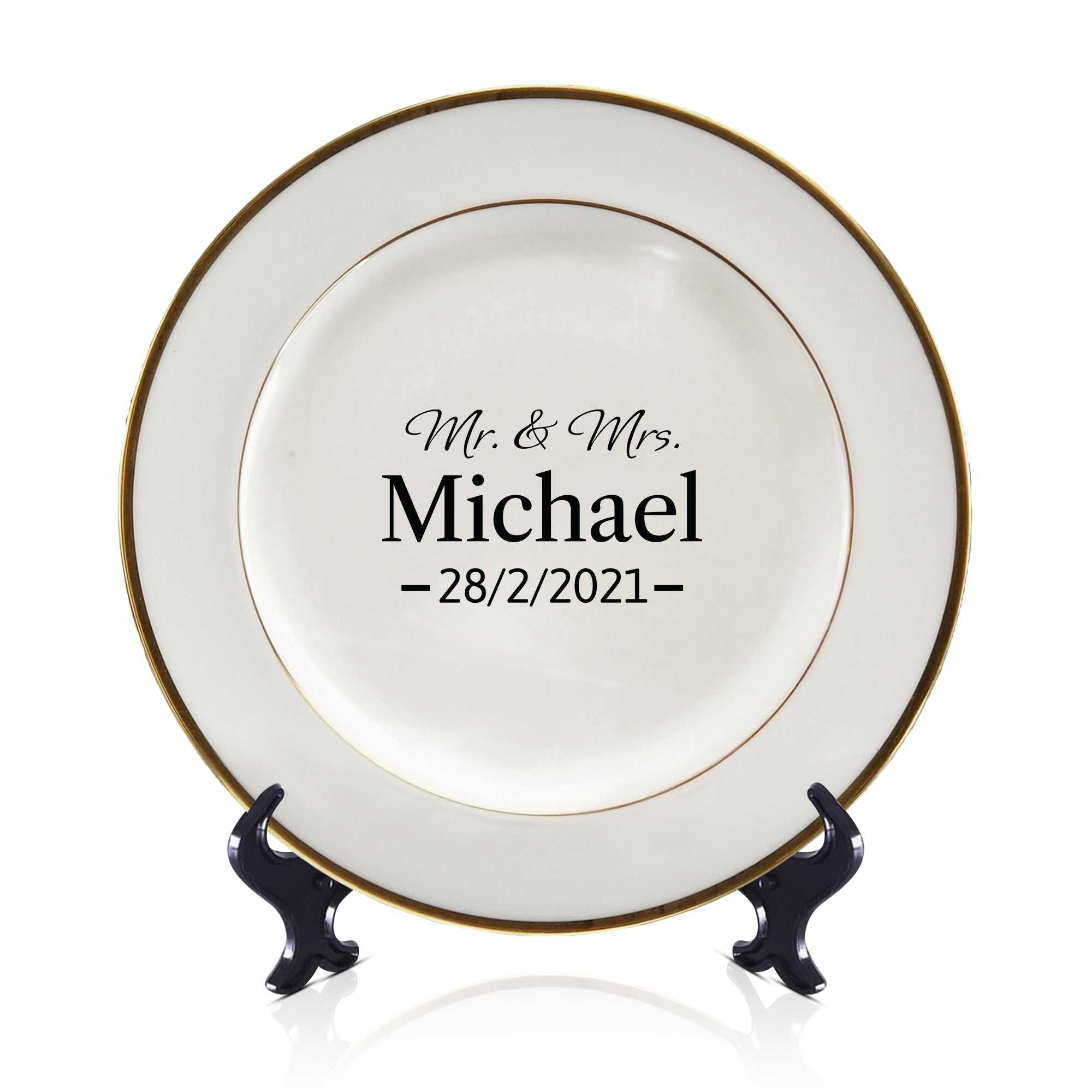 Mrs wedding plate Wedding table decorations bridal shower Anniversary