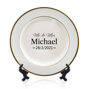 Mrs wedding plate Wedding table decorations bridal shower Anniversary