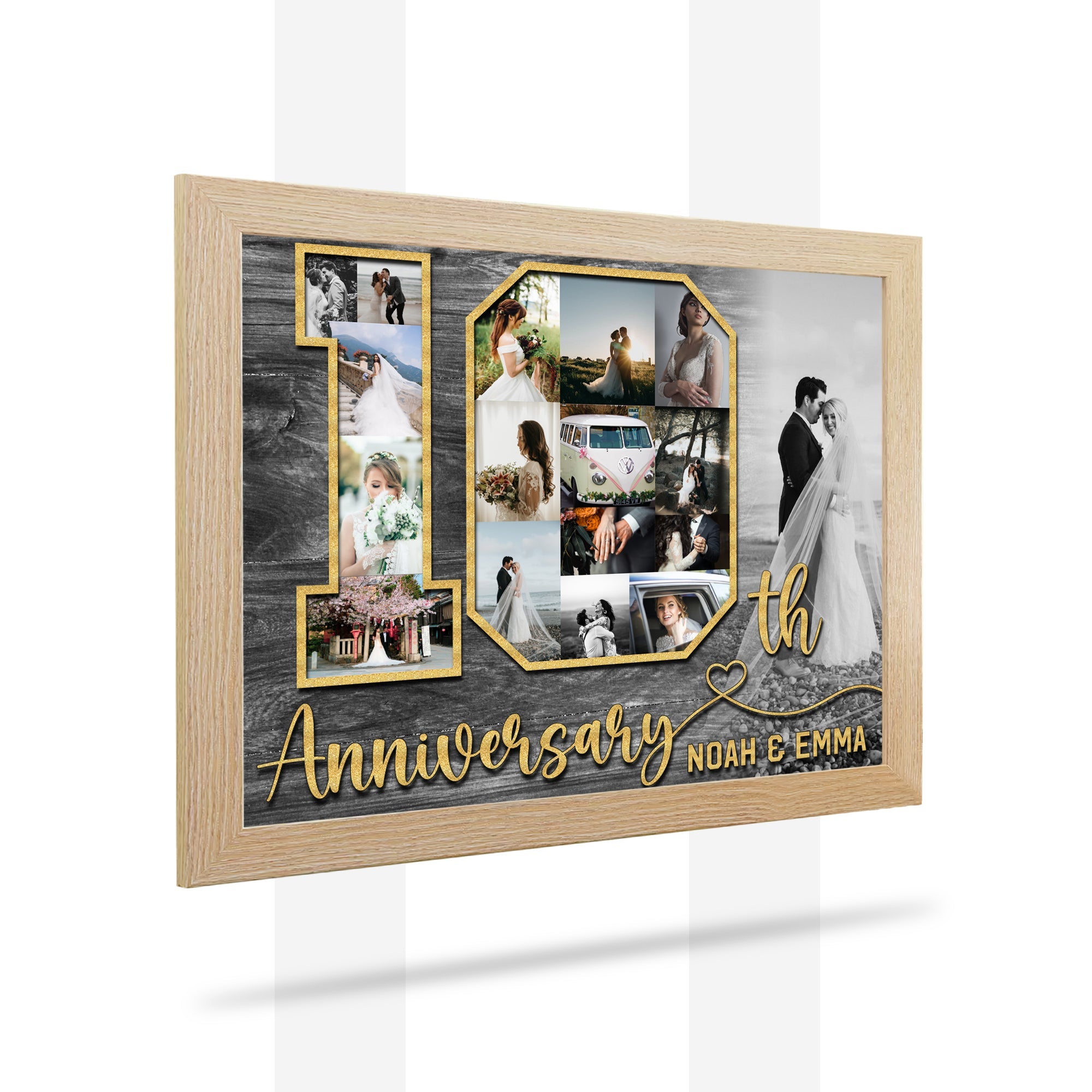 10th Anniversary Gift- Personalized Picture Frame- 50th Anniversary Gift- Anniversary Gift- Photo Frame- Milestone Anniversary Frame Gift