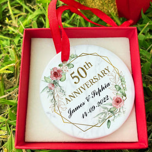 50th Anniversary Ornaments | Custom Anniversary Ornament | Personalized Anniversary Gifts | Wedding Gifts