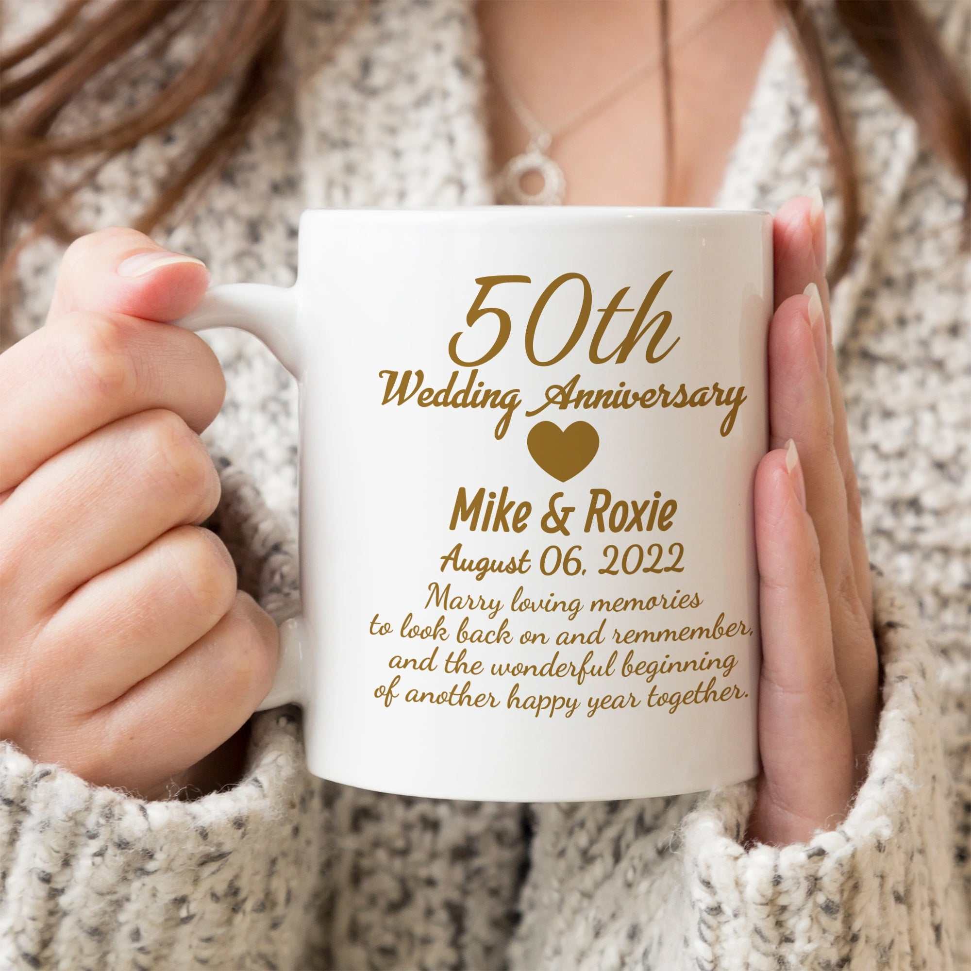 50th Anniversary gift, Personalized Anniversary gift, Gift for Husband and Wife, Custom Parent's Anniversary, Custom Year Anniversary Mugs