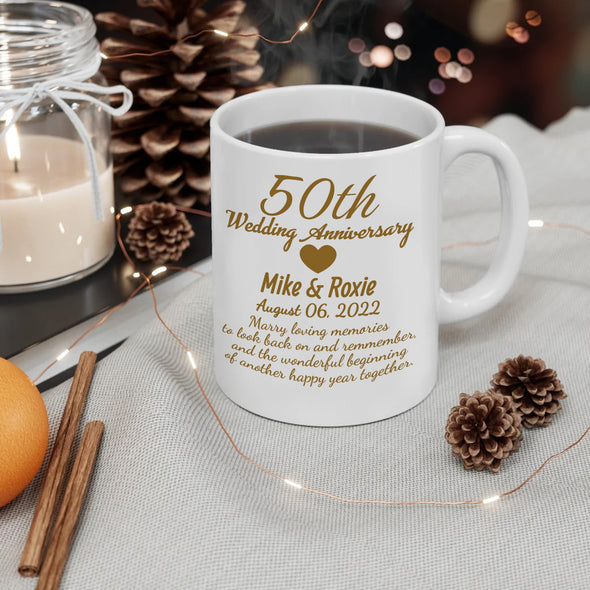 50th Anniversary Gift, Personalized Anniversary Gift, Custom Anniversary Mugs, Milestone Anniversary Gift, Personalized Gifts