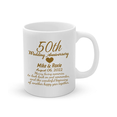 50th Anniversary Gift, Personalized Anniversary Gift, Custom Anniversary Mugs, Milestone Anniversary Gift, Personalized Gifts