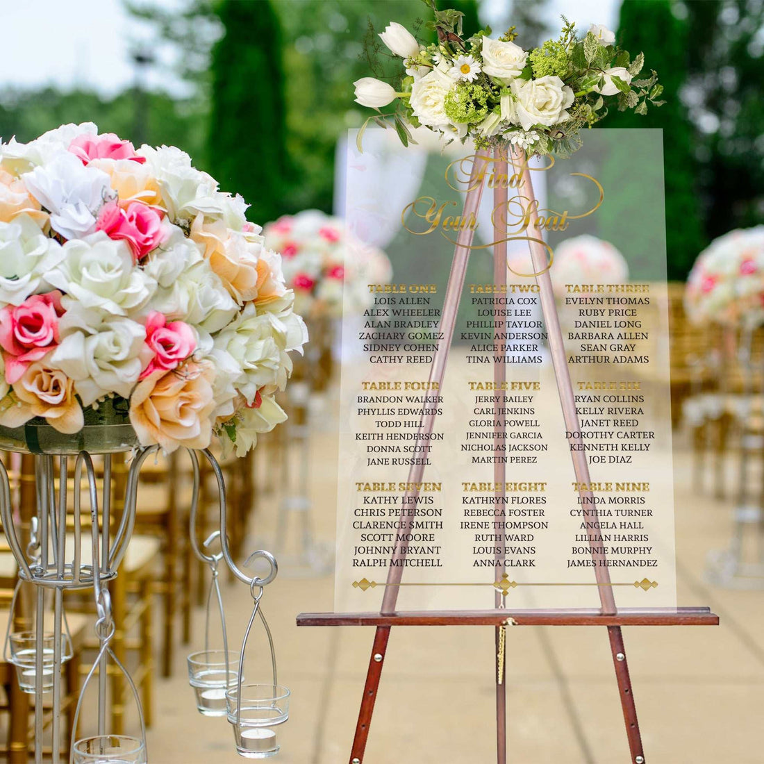 Letrero acrílico para bodas | Letrero esmerilado personalizado "Encuentra tu asiento" – Elegante decoración de boda para ceremonia o recepción