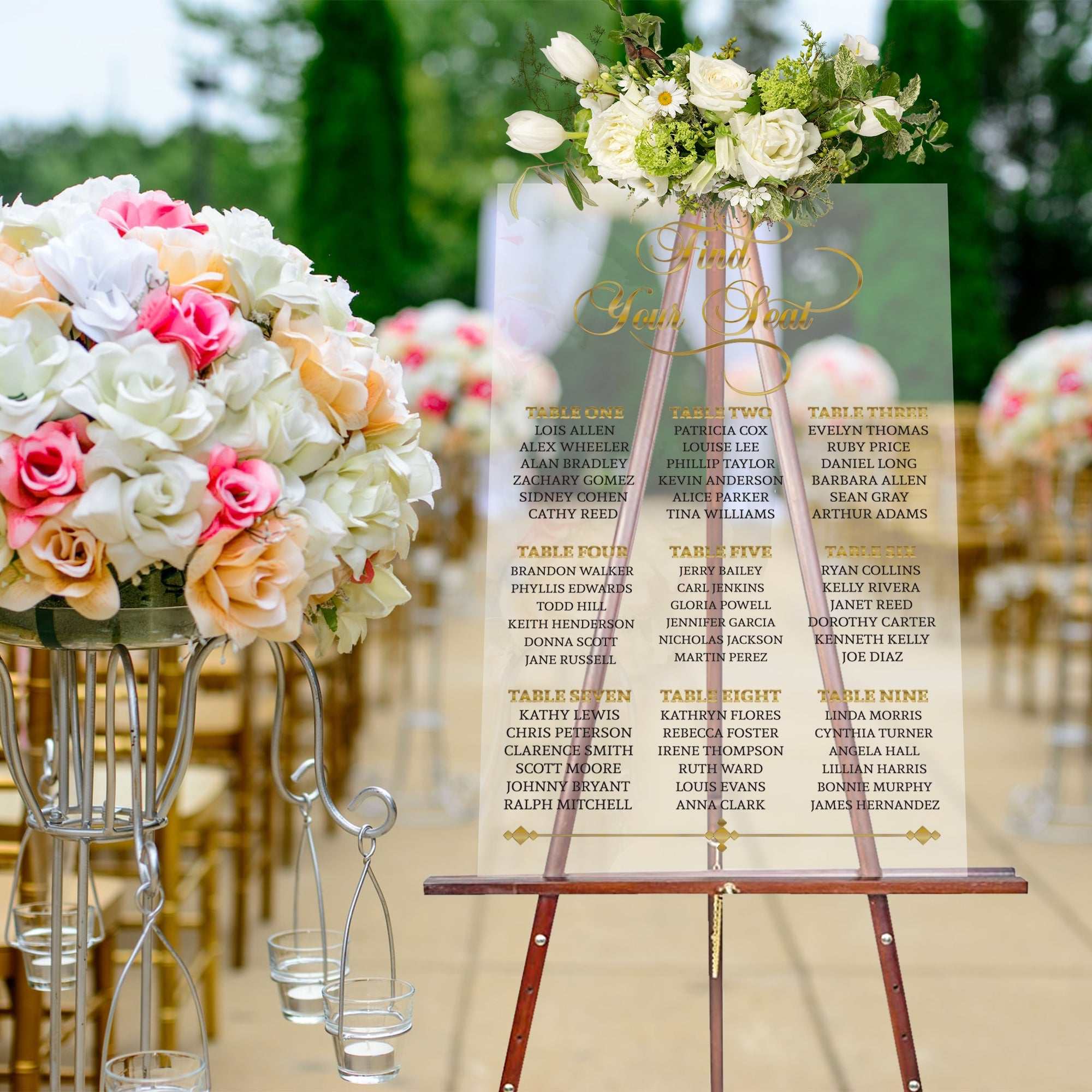 Acrylic Wedding Seating Chart | Custom Frosted “Find Your Seat” Sign – Elegant Wedding Decor for Ceremony or Reception