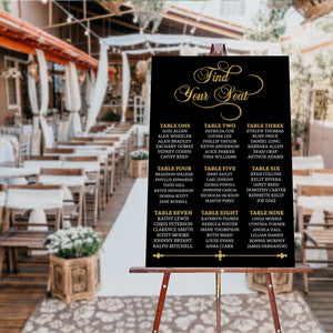 Acrylic Wedding Seating Chart | Custom Frosted “Find Your Seat” Sign – Elegant Wedding Decor for Ceremony or Reception