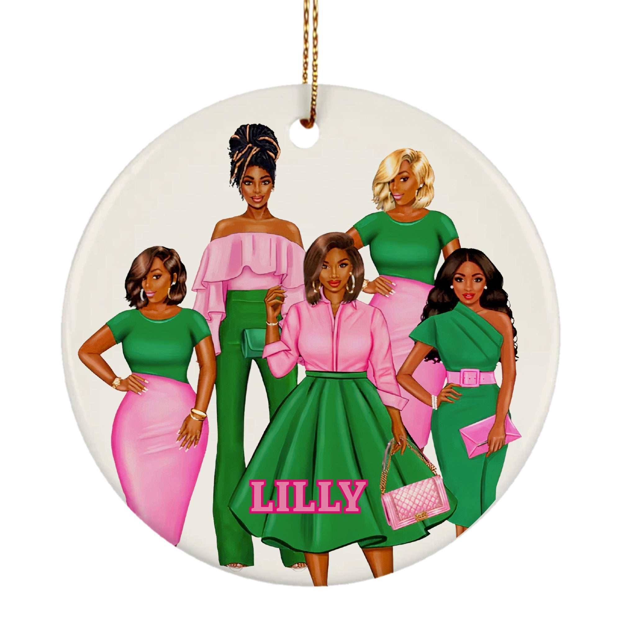 African Culture Ornament, Custom Sisterhood Christmas Ornament, Ceramic Ornaments, Pretty Girl, sisterhood gift