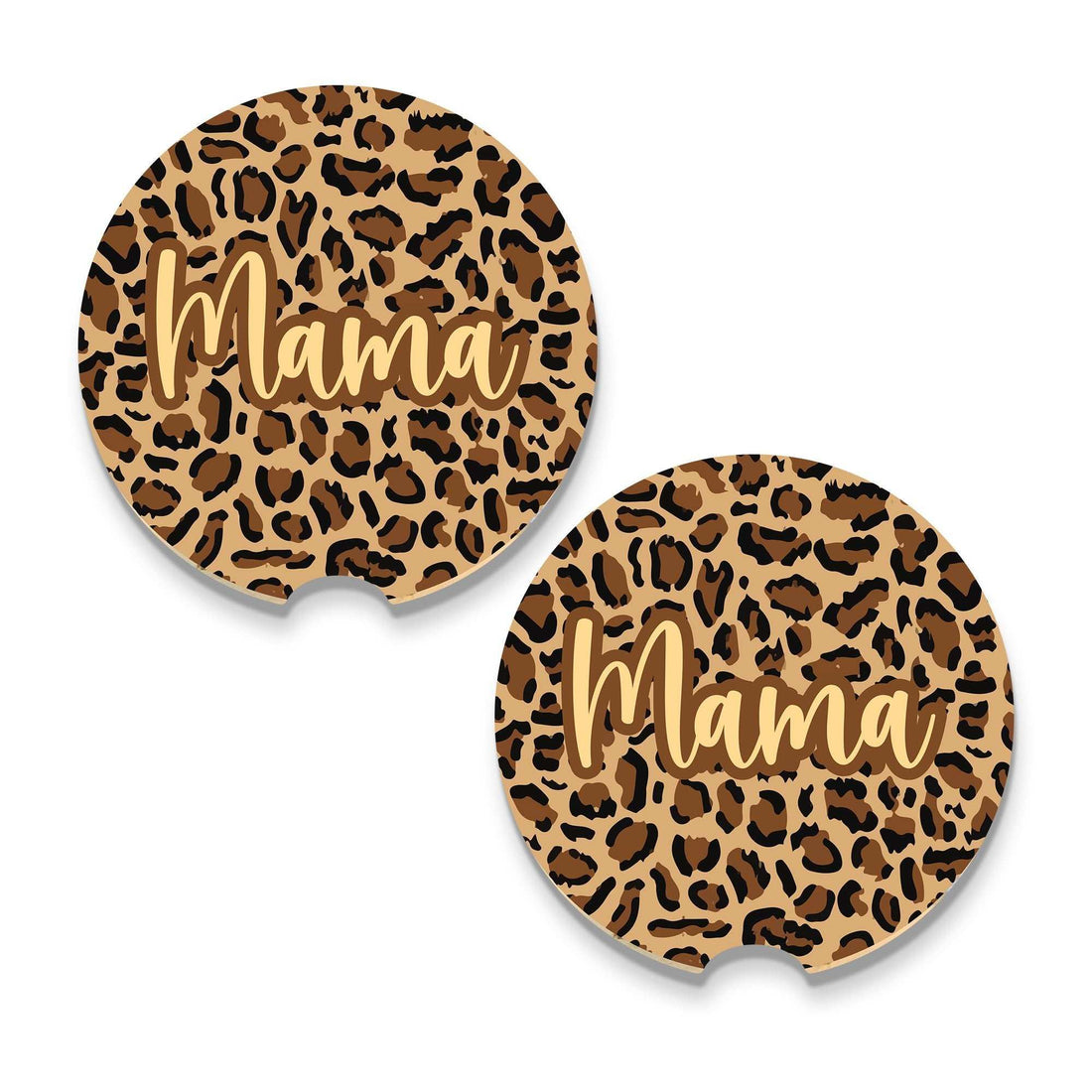 Posavasos de coche con estampado animal de leopardo, Posavasos de coche personalizados, Posavasos de coche absorbentes de leopardo personalizados