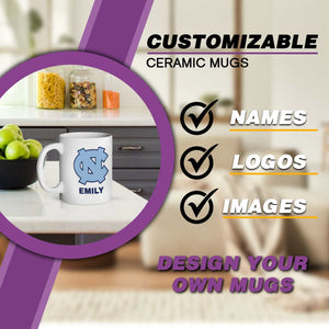 CN Mugs, UNC Tar Heels Mugs, University of Chapel Hill Mugs, UNC Grad 2025, Custom Mugs, Tar Heels, North Carolina Mugs, Personalized Gifts