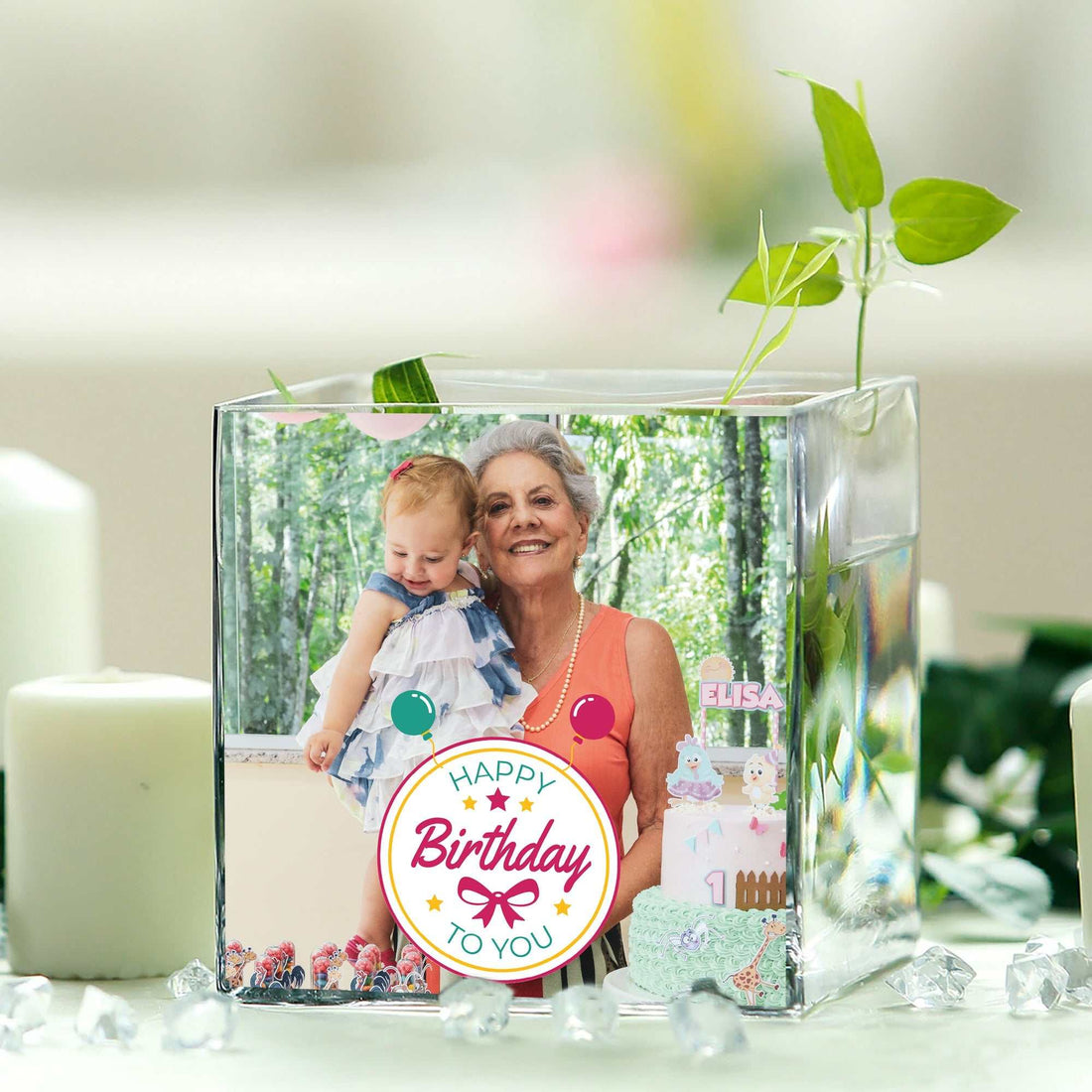 Crea tu propio jarrón con imagen personalizada - Jarrón con imagen personalizada - Jarrones personalizados para una decoración del hogar única - Jarrón de cristal personalizable