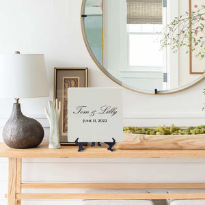 Custom Anniversary Tableware Square Plates Personalized Gift Anniversary Keepsake With Couple Name