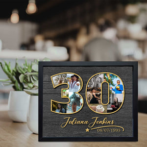 Custom Birthday Photo Frame- Custom Photo Gift- Photo Collage- Birthday Gift for Women- Birthday Gift for Man- 30th Birthday Photo Collage