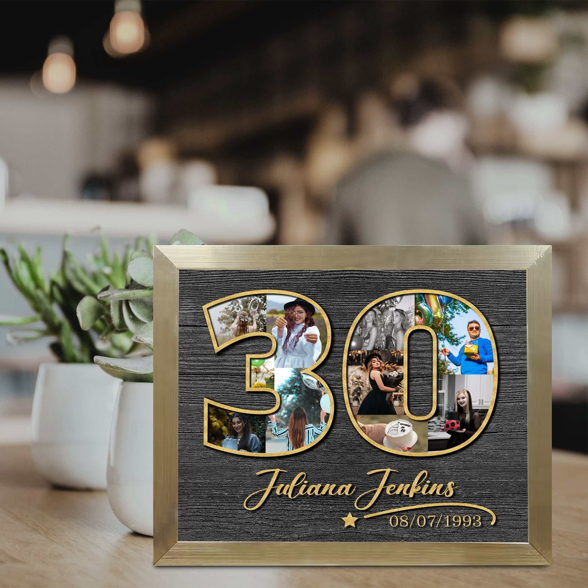 Custom Birthday Photo Frame- Custom Photo Gift- Photo Collage- Birthday Gift for Women- Birthday Gift for Man- 30th Birthday Photo Collage