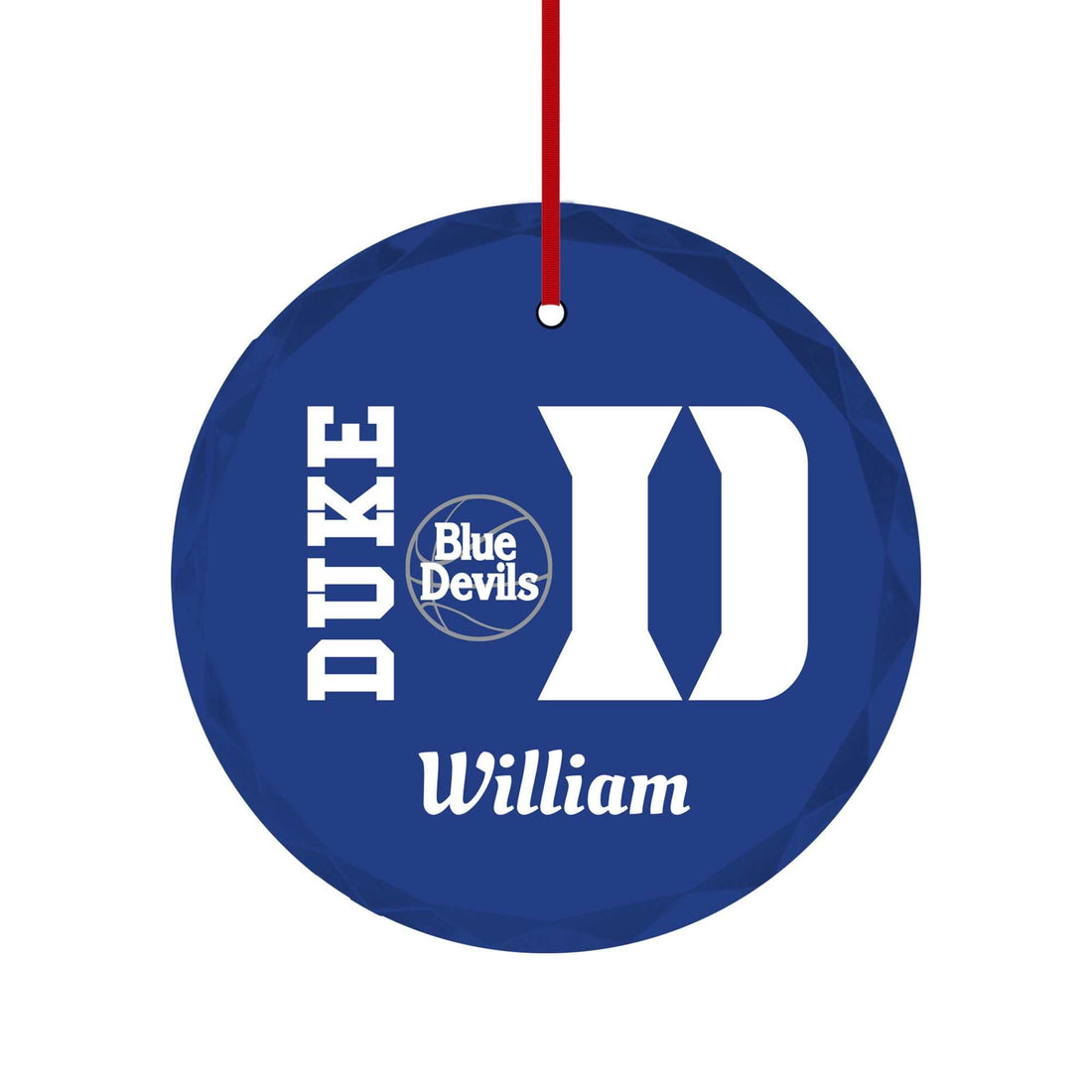Adornos personalizados de Duke, adornos de los Blue Devils de Duke, regalo del Día del Padre, adornos de vidrio, papá de Duke, regalo personalizado