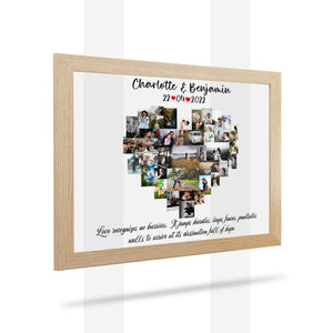 Custom Heart Photo frame- Anniversary Collage Gift- Anniversary Collage for her- Personalized Wedding Photo Gift- Anniversary Gifts