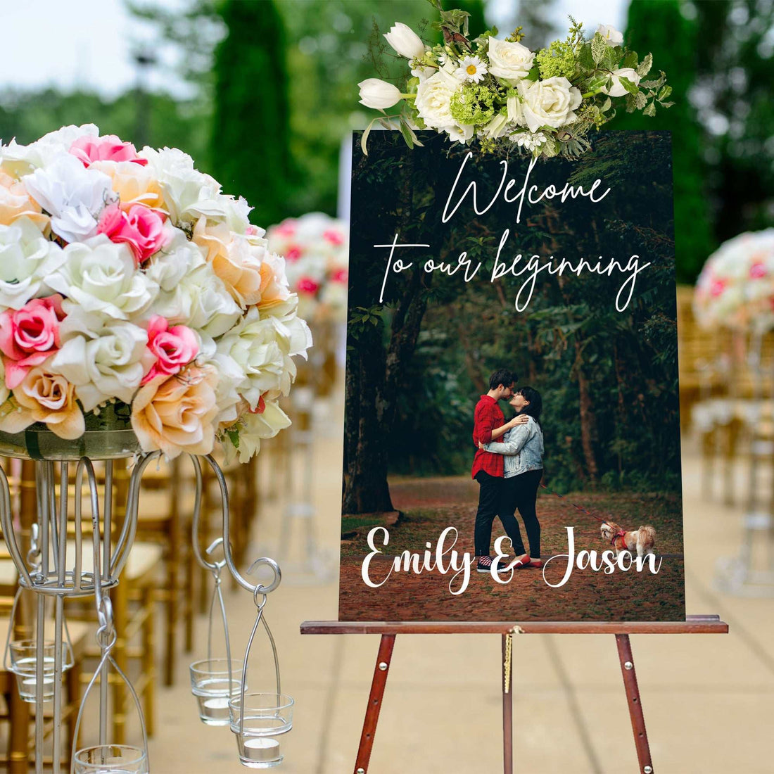 Custom Wedding Welcome Sign | Personalized Wedding Signage for Ceremony or Reception – Elegant Decor