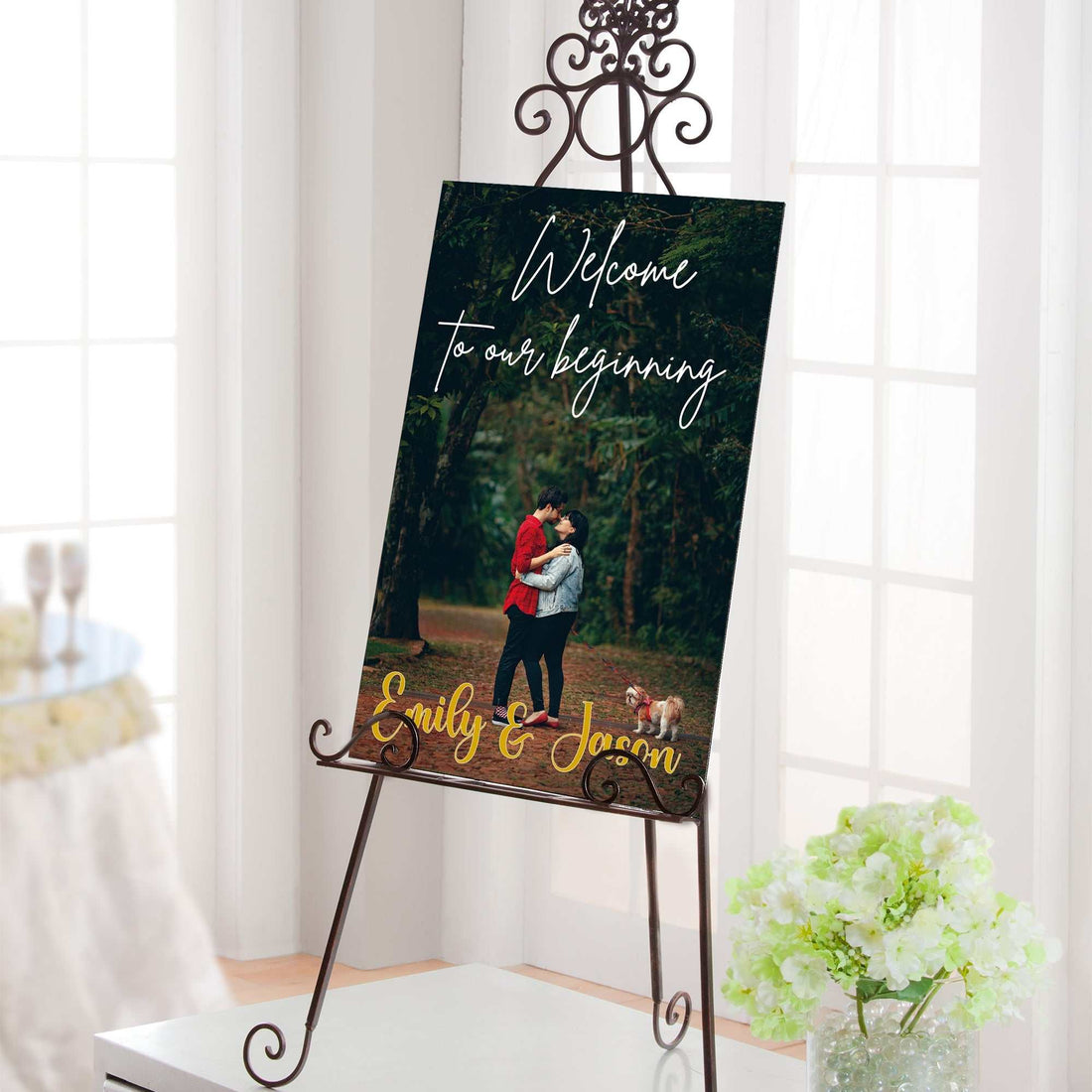 Custom Wedding Welcome Sign | Personalized Wedding Signage for Ceremony or Reception – Elegant Decor