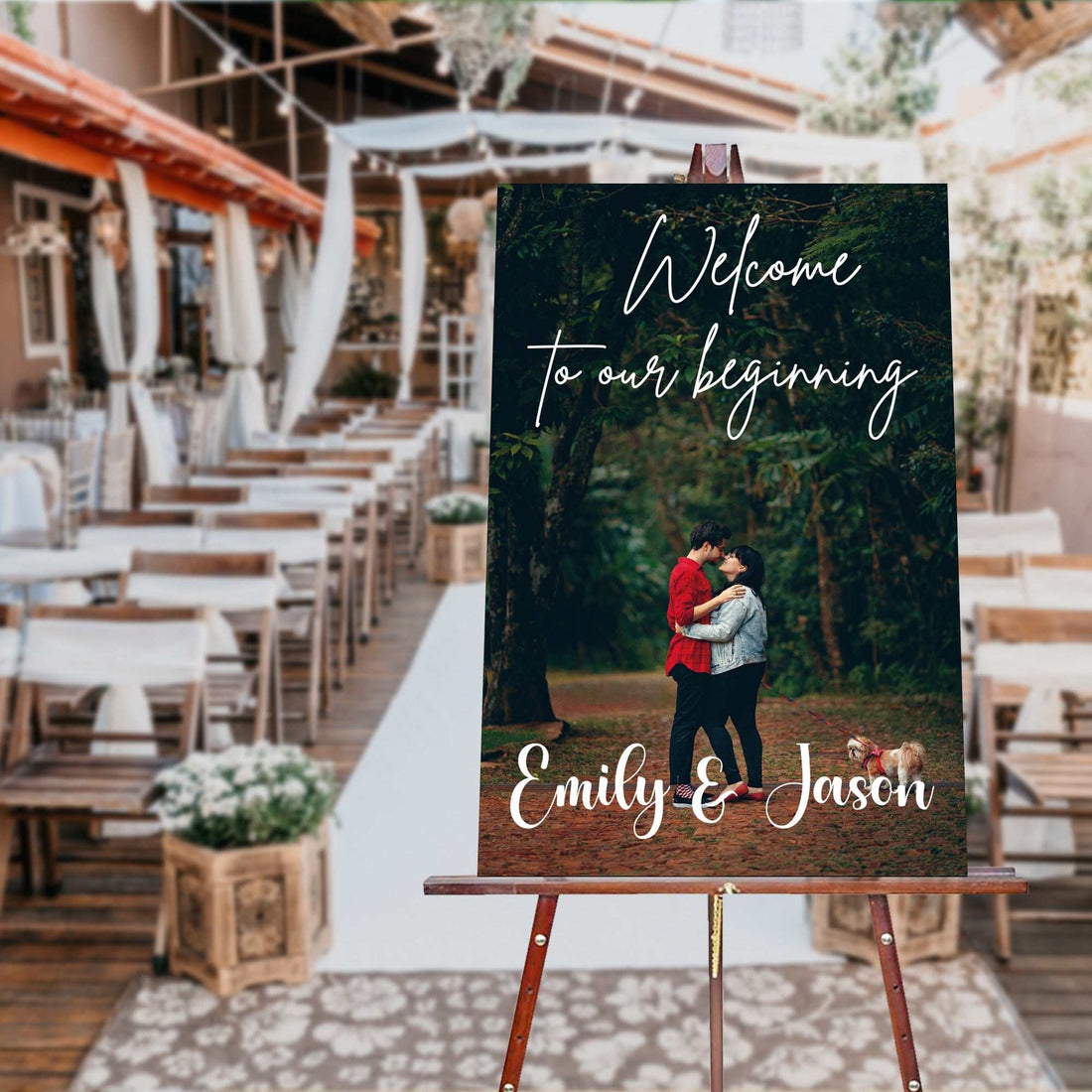 Custom Wedding Welcome Sign | Personalized Wedding Signage for Ceremony or Reception – Elegant Decor