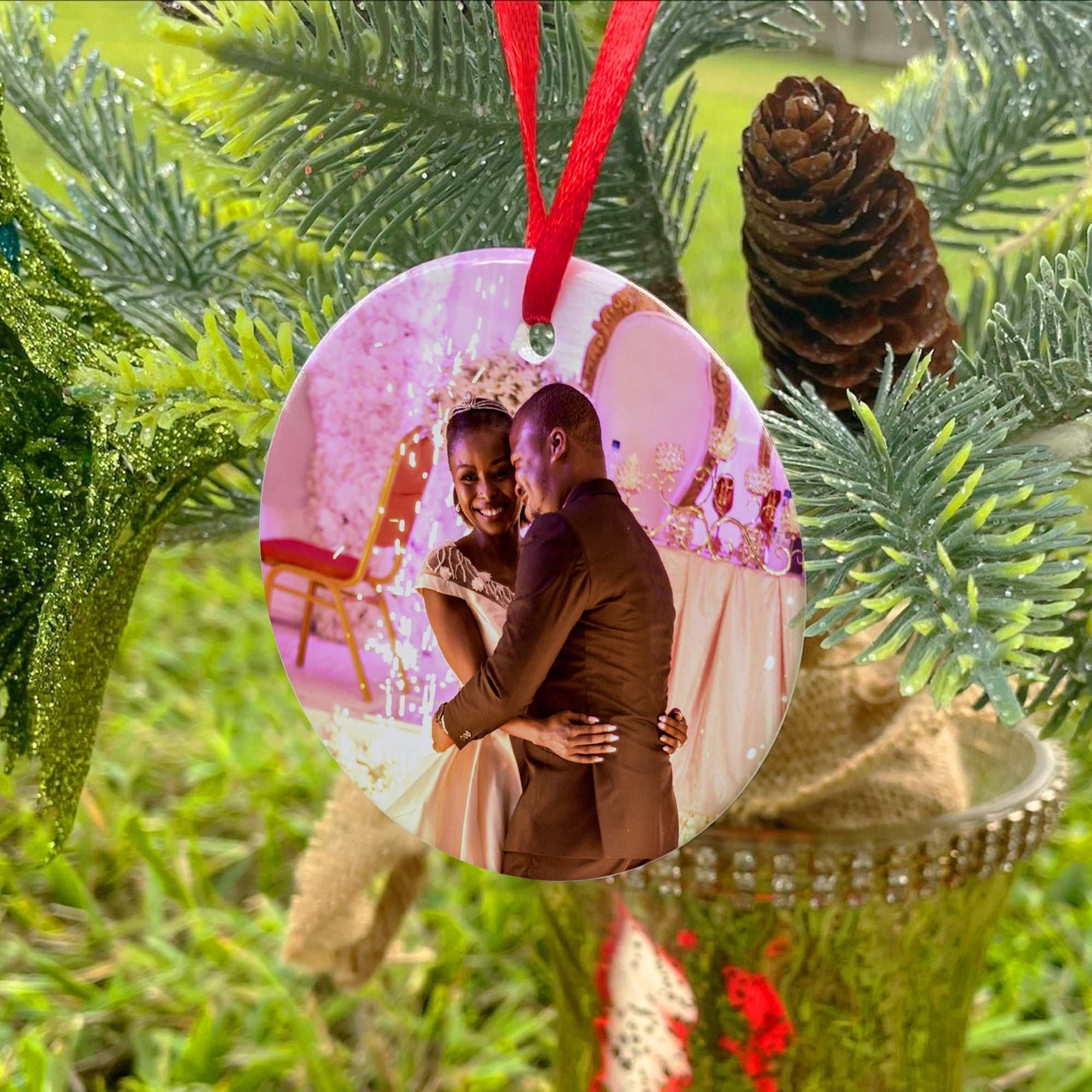 Customizable Christmas Ornaments- Photo ceramic Ornament- Photo ornaments- Christmas photo ornaments- unique holiday keepsakes- personalized gifts