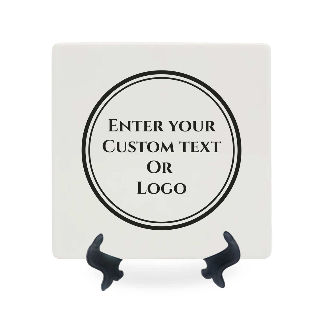 Plato personalizado de 23 cm, cuadrado, de cerámica blanca, para servir, plato llano, vajilla, regalo personalizado