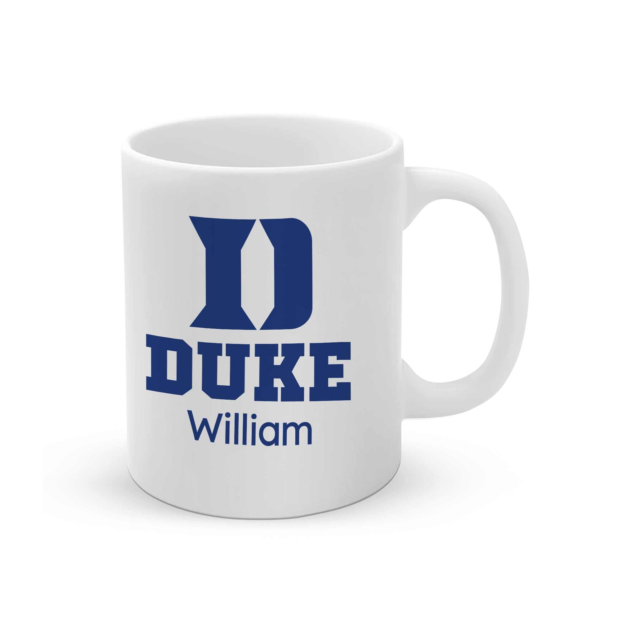 Duke Blue Devils Mug, Duke university logo mug, Blue and white Duke Mug , Ceramic Blue Duke Devils Gift