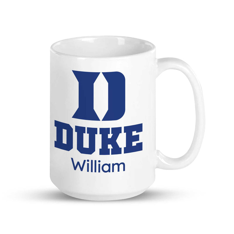 Duke Blue Devils Mug, Duke university logo mug, Blue and white Duke Mug , Ceramic Blue Duke Devils Gift