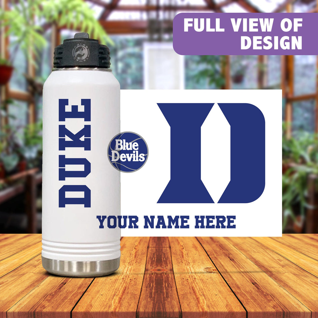 Botellas de agua Duke, Botellas de agua personalizadas, Duke Blue Devils, botellas de agua, Vasos personalizados, Botella de agua para niños