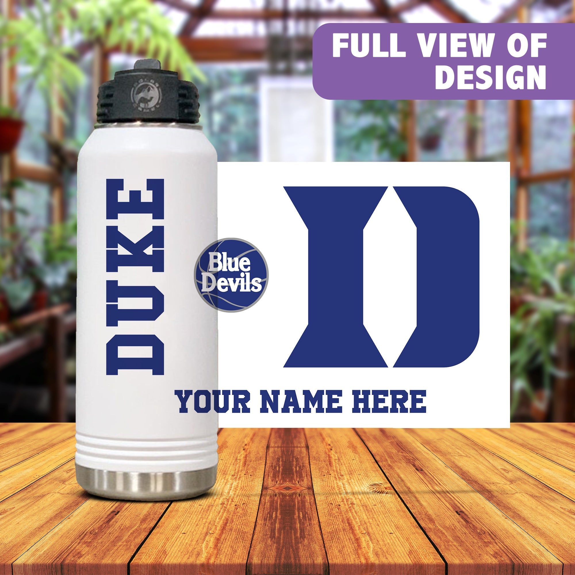 Duke Water Bottles, Personalized water bottles, Duke blue devils, water bottles, Personalized Drinkware, Kid's water bottle