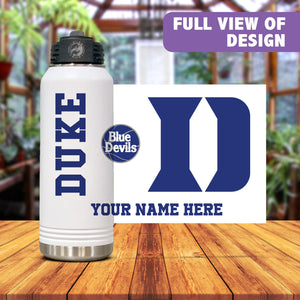 Duke Water Bottles, Personalized water bottles, Duke blue devils, water bottles, Personalized Drinkware, Kid's water bottle