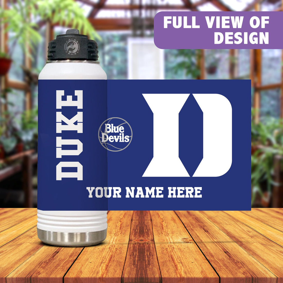 Botellas de agua Duke, Botellas de agua personalizadas, Duke Blue Devils, botellas de agua, Vasos personalizados, Botella de agua para niños