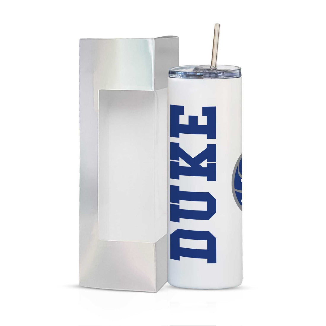 Vaso Duke Blue Devils, vaso Duke personalizado de 20 oz, vaso con popote, vaso térmico, vaso de acero inoxidable