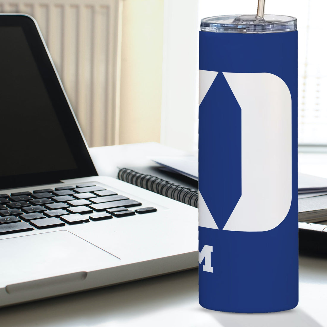 Vaso personalizado Duke, Duke Blue Devils, Vaso con pajita, Vaso aislado, Vaso de acero inoxidable, Vaso Duke