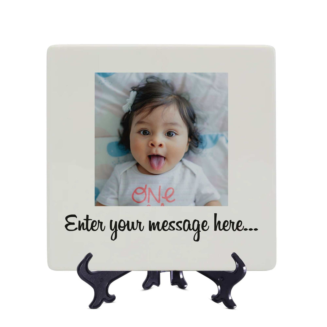 Plato cuadrado con foto familiar, plato cuadrado personalizado, foto personalizada en plato, plato con nombre personalizado, platos personalizados, plato cuadrado personalizado