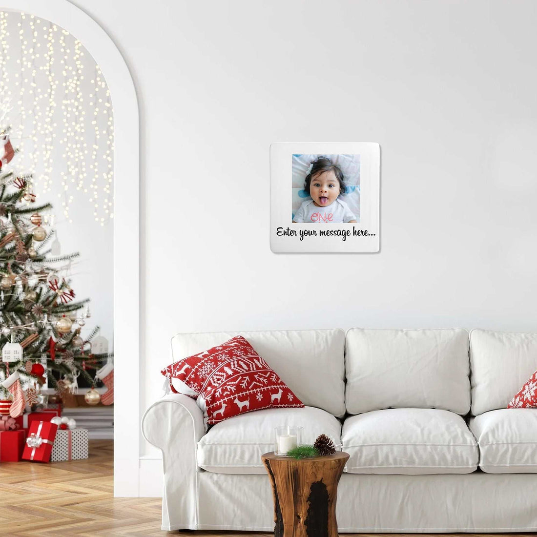 Plato cuadrado con foto familiar, plato cuadrado personalizado, foto personalizada en plato, plato con nombre personalizado, platos personalizados, plato cuadrado personalizado