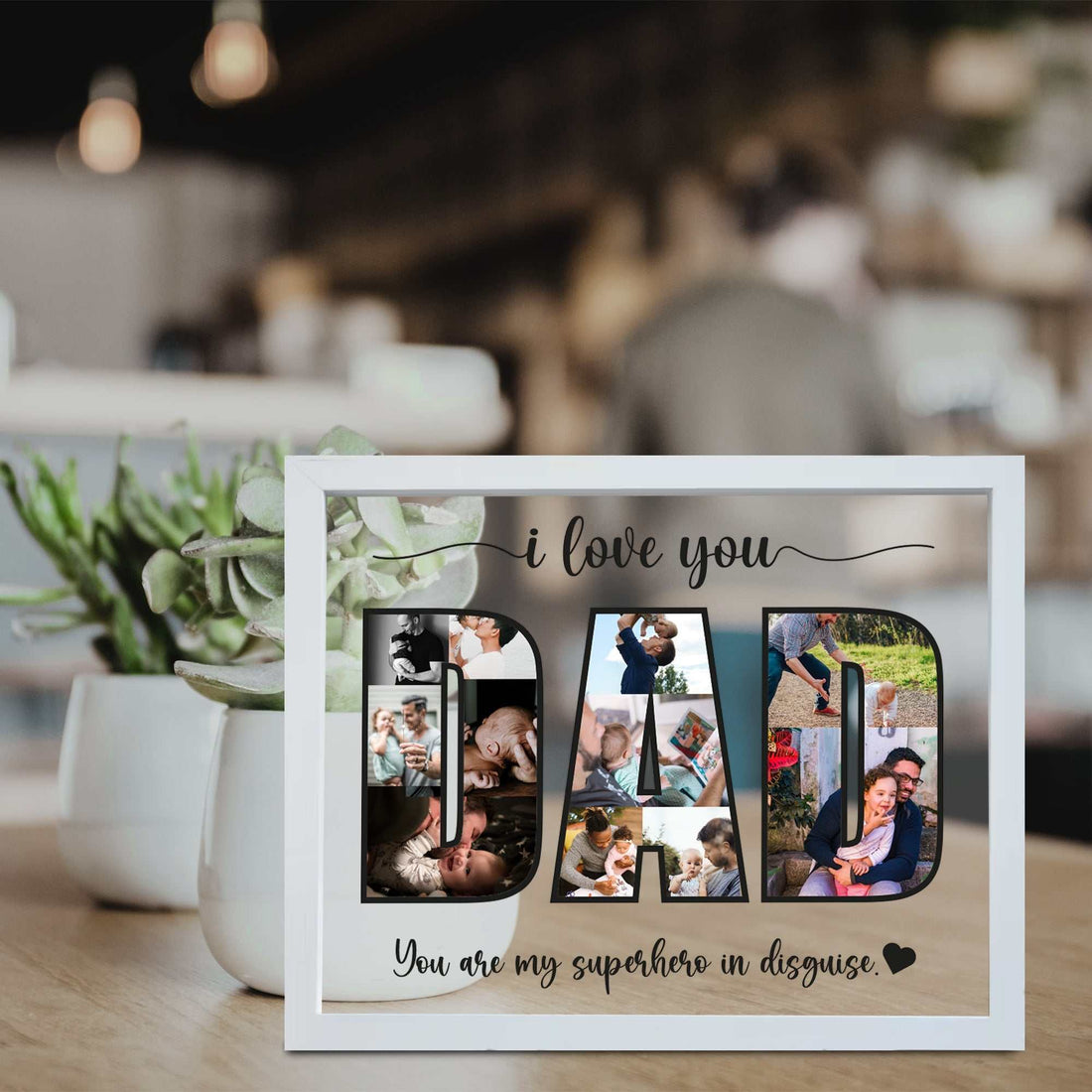 Regalo del Día del Padre - Mejor Papá del Mundo - Regalo para Papá Primerizo - Collage de Fotos para Papá - Regalo para Papá - Feliz Día del Padre - Marco de Fotos - Marco de Fotos Familiar Nuevo