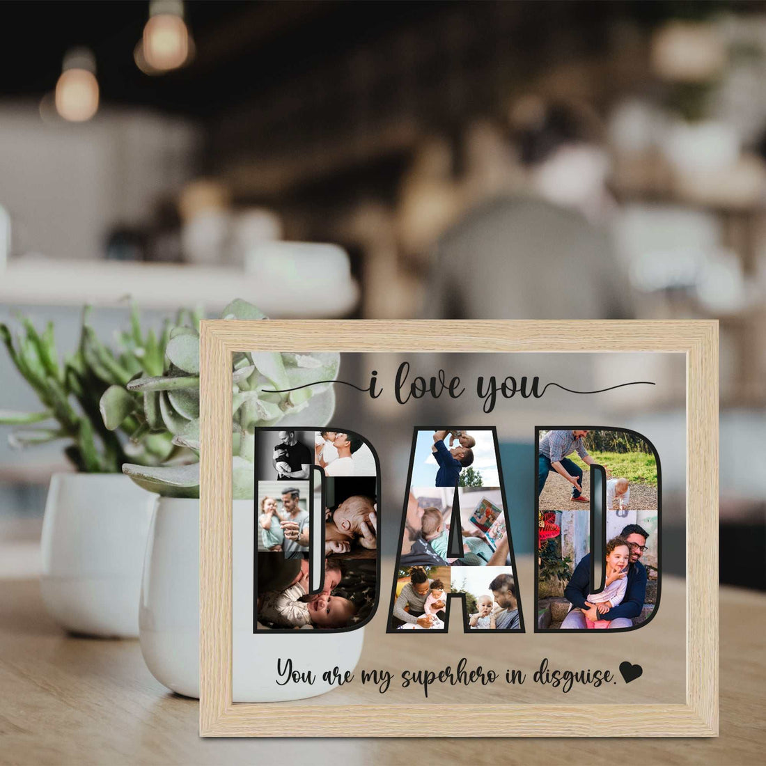 Regalo del Día del Padre - Mejor Papá del Mundo - Regalo para Papá Primerizo - Collage de Fotos para Papá - Regalo para Papá - Feliz Día del Padre - Marco de Fotos - Marco de Fotos Familiar Nuevo