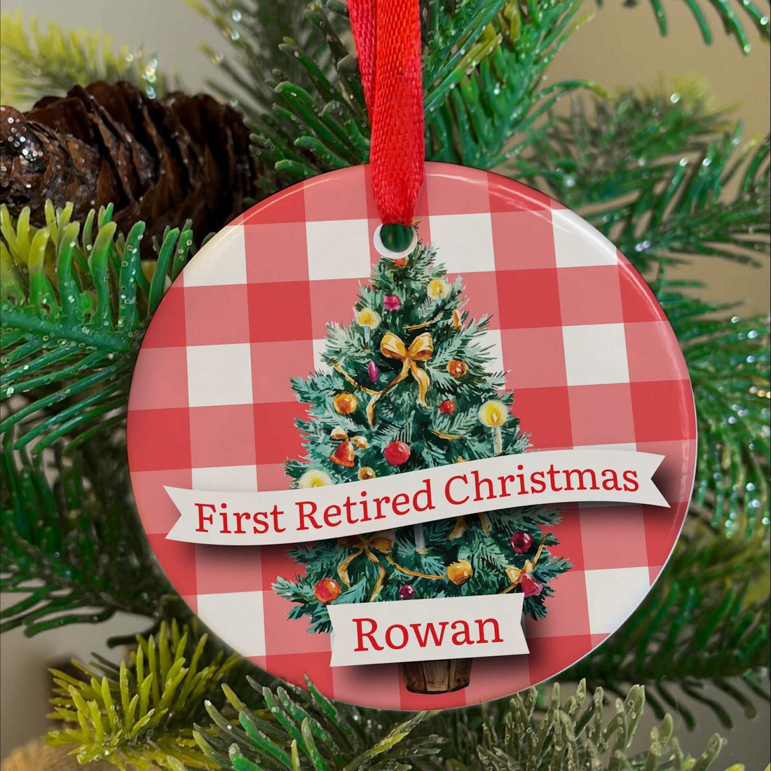 Primer Adorno de Navidad de Casados | Adornos de Cerámica Personalizados Sr. y Sra. | Recuerdo de Boda