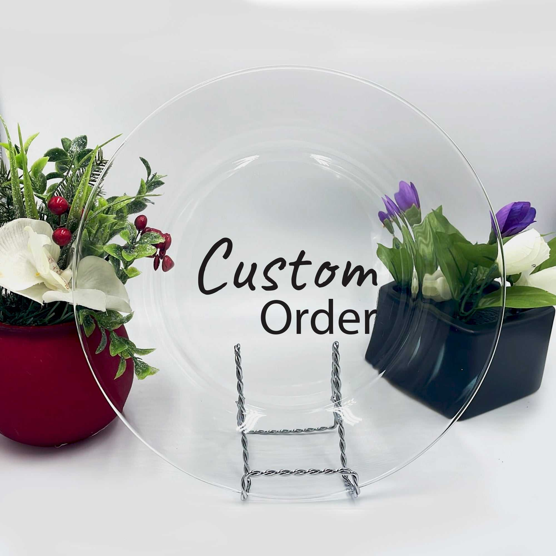 Plato de cristal, platos de cristal personalizados, foto personalizada en plato, regalo de Navidad personalizado