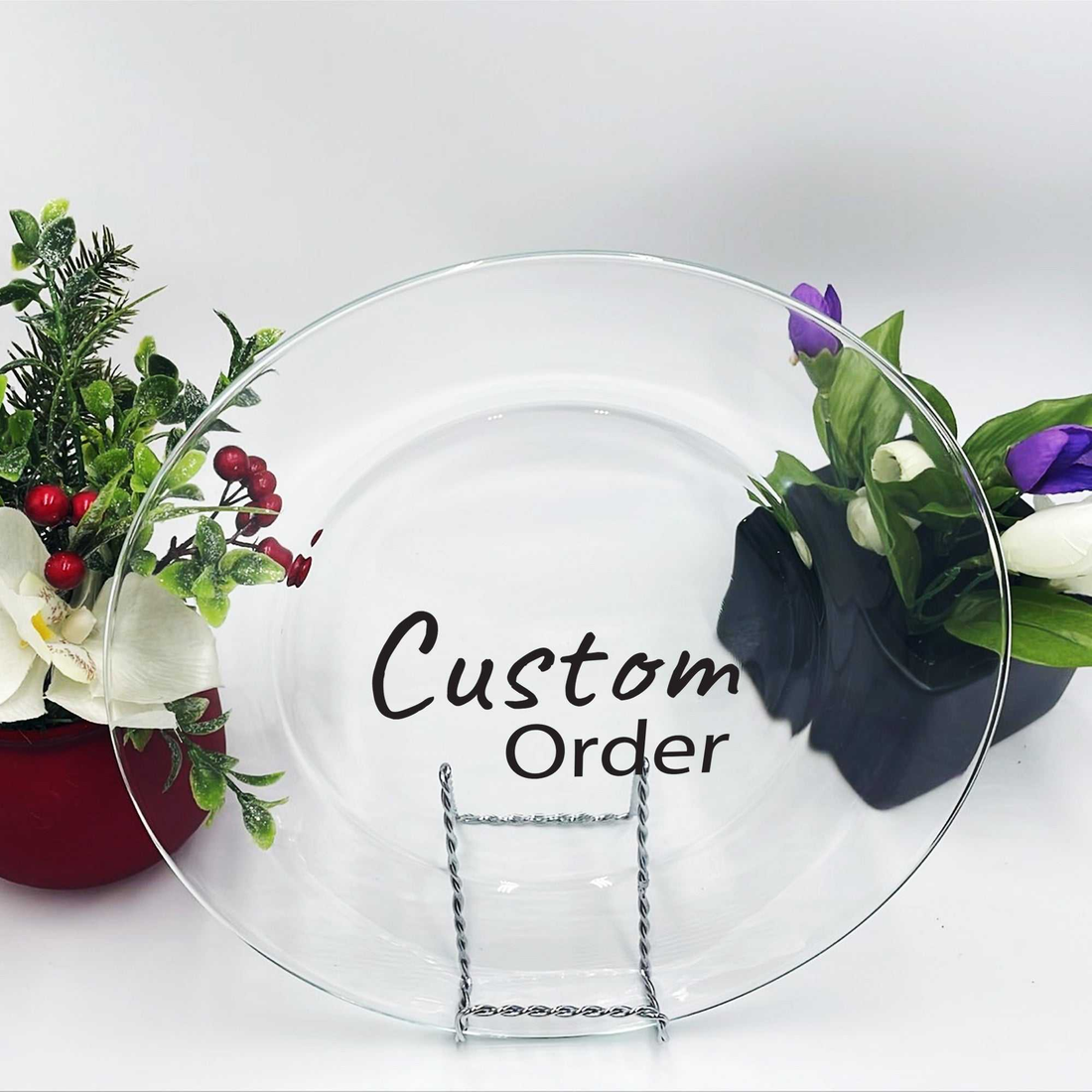 Plato de cristal, platos de cristal personalizados, foto personalizada en plato, regalo de Navidad personalizado