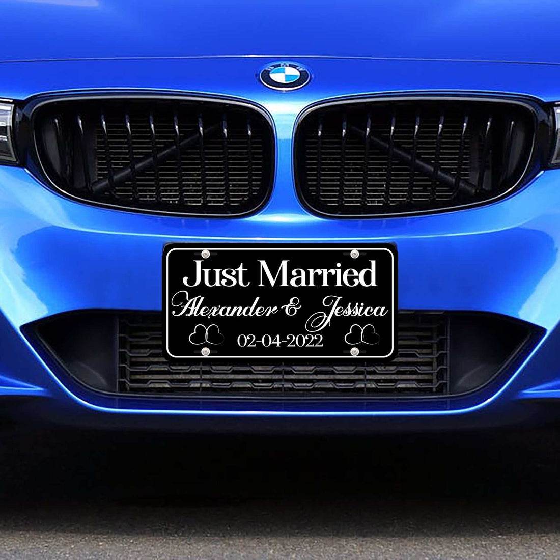 Placa de matrícula "Recién casados" - "Recién casados" - Sr. y Sra., Novia, Novio - Regalos personalizados - Regalo de boda - Regalo de baby shower - Regalo para parejas - Matrícula de coche