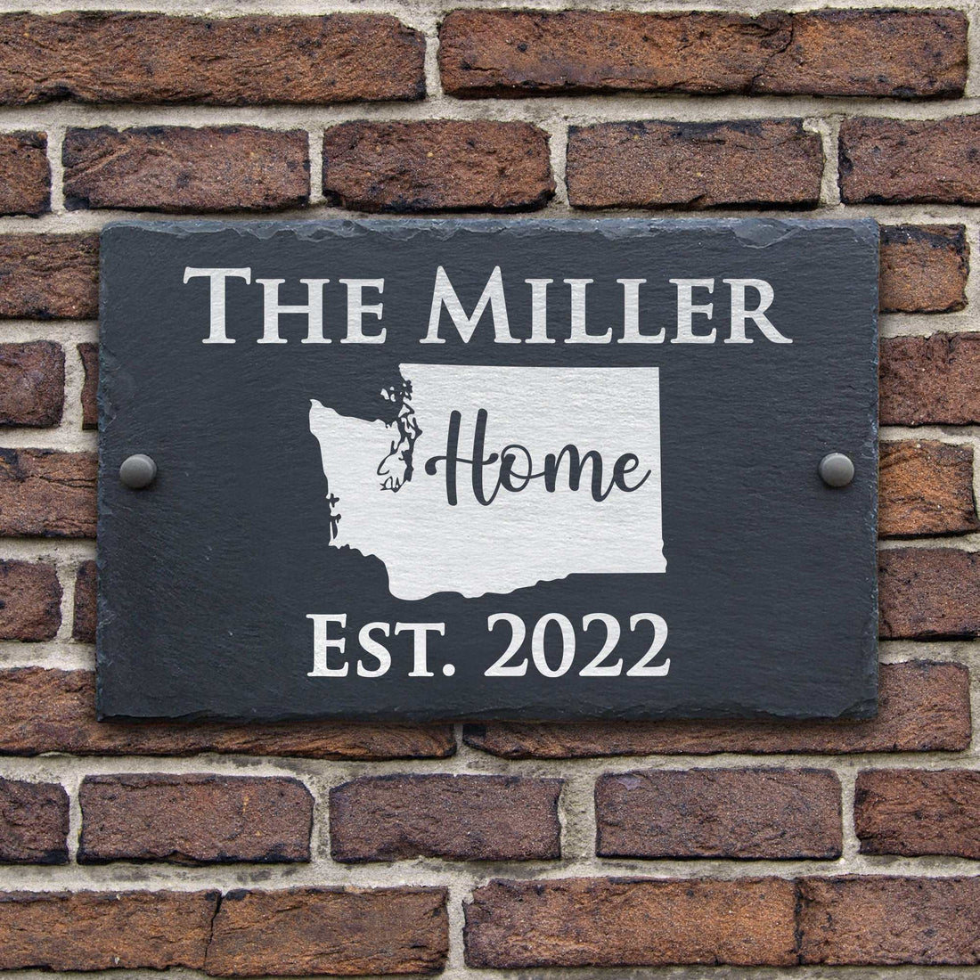 Placa de pizarra con apellido y dirección con mapas, letrero personalizado de pizarra para casa, letrero de número de calle, letrero colgante de pizarra, placa de pizarra
