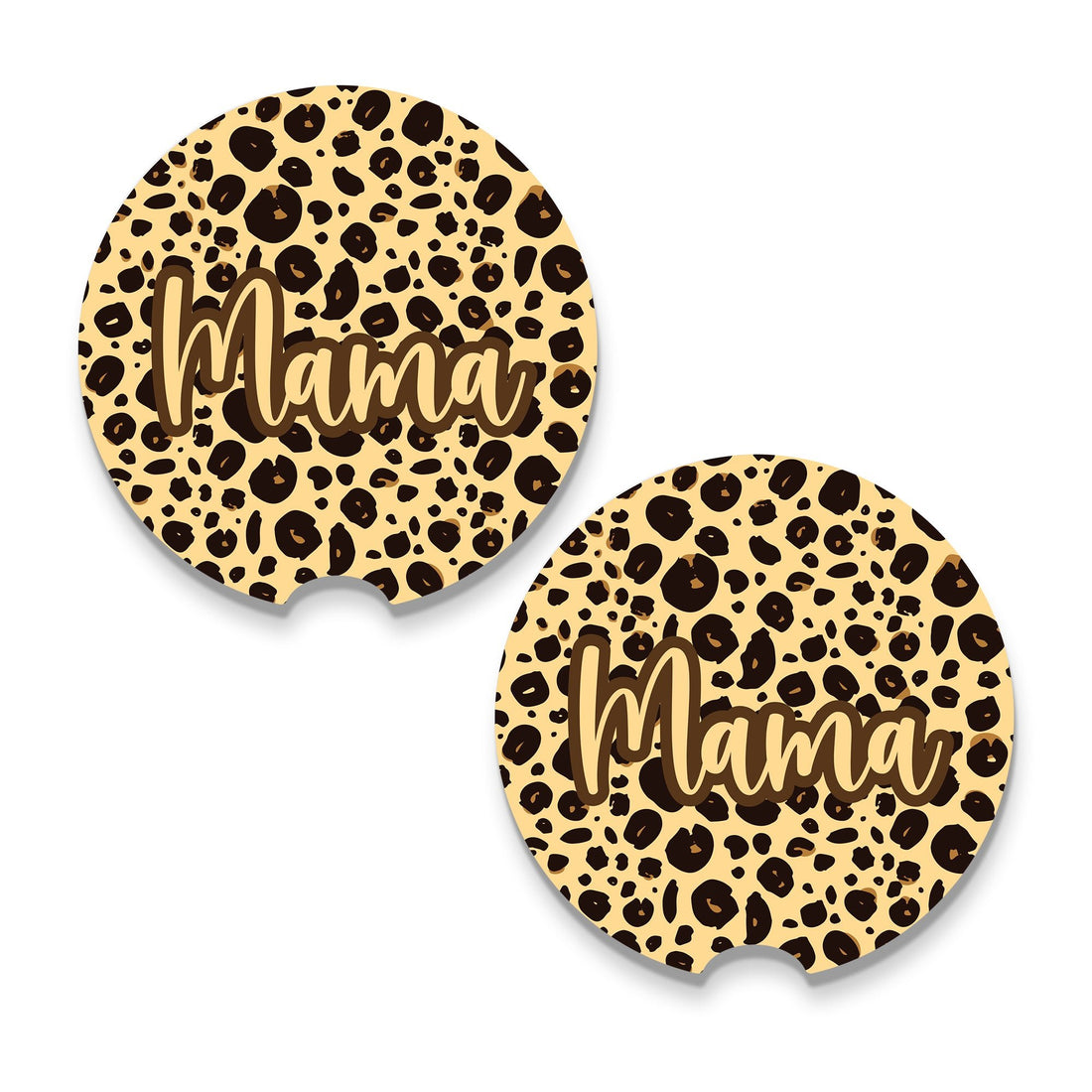 Posavasos para coche con estampado de leopardo | Inserto de cerámica personalizado para portavasos – Regalo elegante y absorbente para amantes del estampado animal