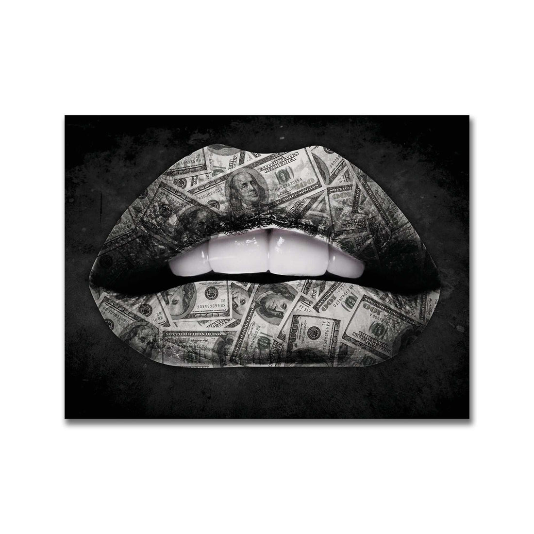 Arte en lienzo Labios de dinero - Una pieza de declaración única