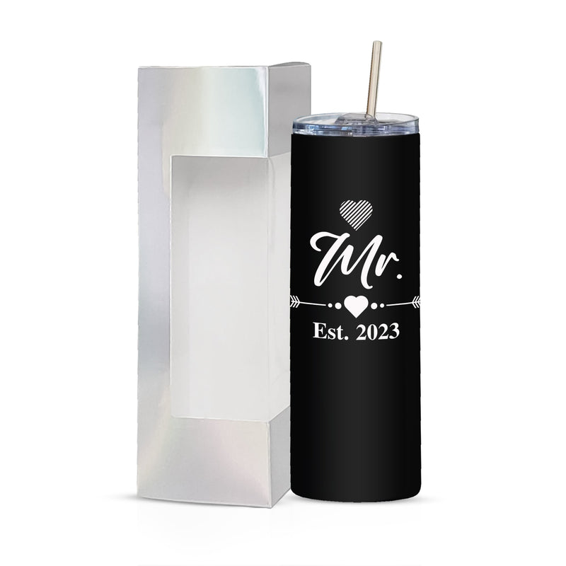 Mr. & Mrs. 2023 Tumbler Set | Wedding & Engagement Gift for Couples – Bride & Groom 20oz Travel Tumblers